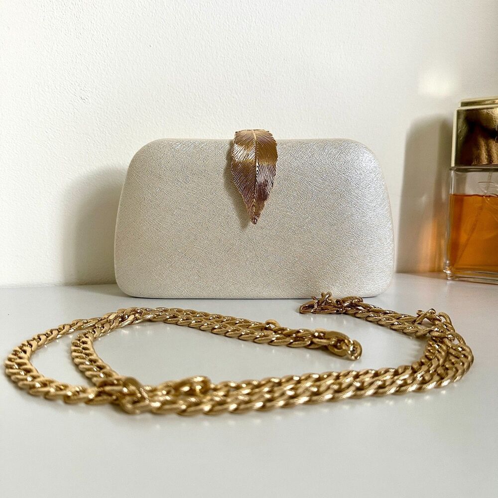 Women's Elegant Evening Formal Handbag Crossbody With Gold Chain Strap